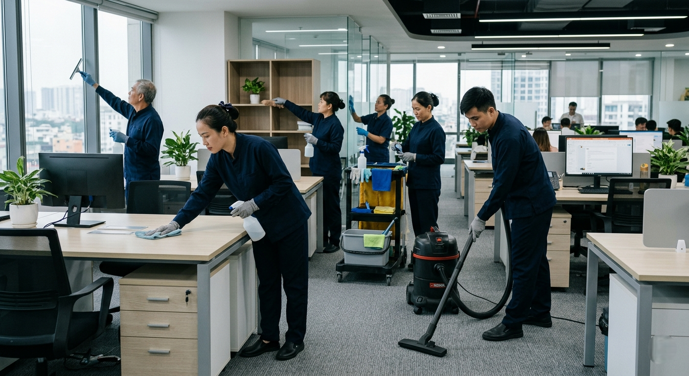 Quy trình làm việc chuyên nghiệp của dịch vụ vệ sinh